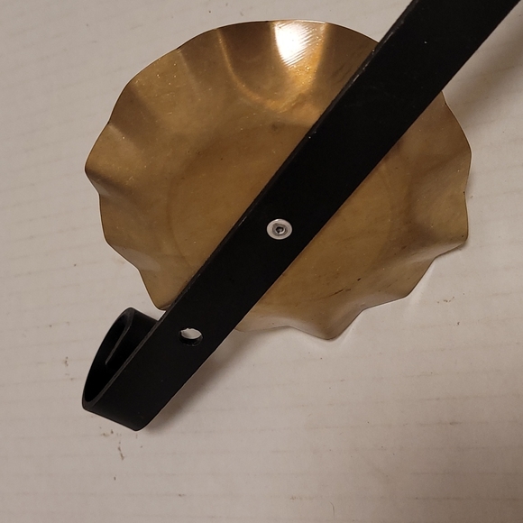 Pair of Iron Candle Wall Sconces with Gold Reflector - Picture 11 of 16